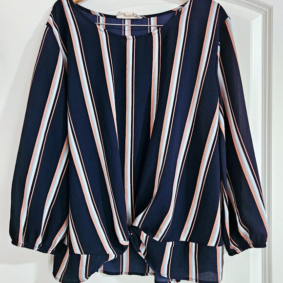 Pink Republic Striped Blouse w/ Cinched Waist - Picture 1 of 5